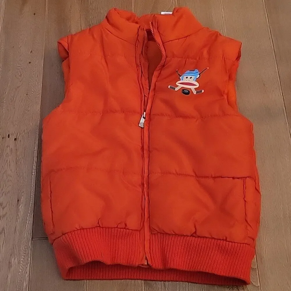 Kids Paul Frank Target Puffer Vest Hockey‎ Graphic Orange 4T